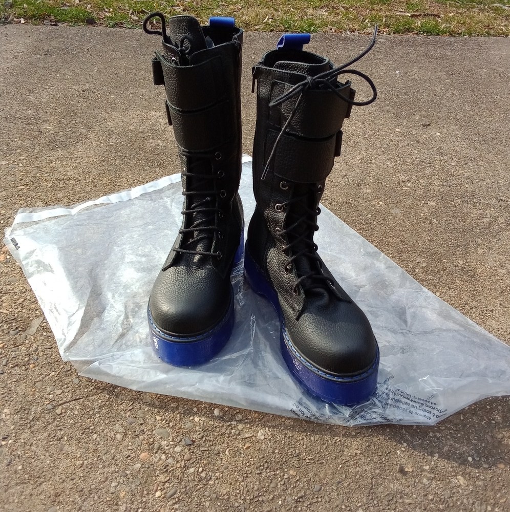 #.VIADELLEROSE WOMEN'S COMBAT BOOTS. SIZE: EU 38.(US 7.5)